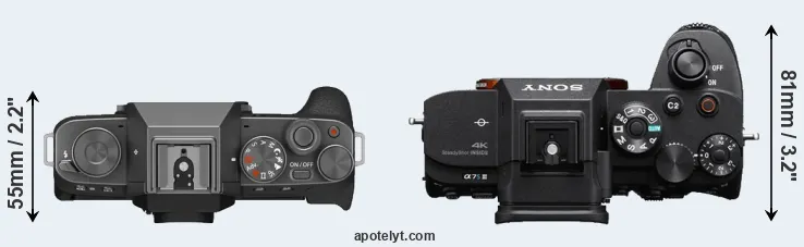 Compare X-T200 versus A7S III top
