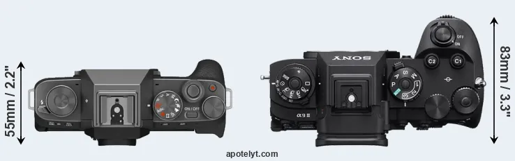 Compare X-T200 versus A9 III top
