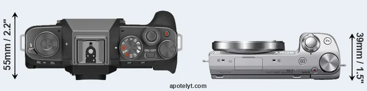 Compare X-T200 versus NEX-5T top