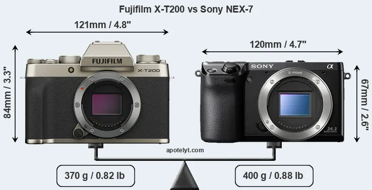 Size Fujifilm X-T200 vs Sony NEX-7