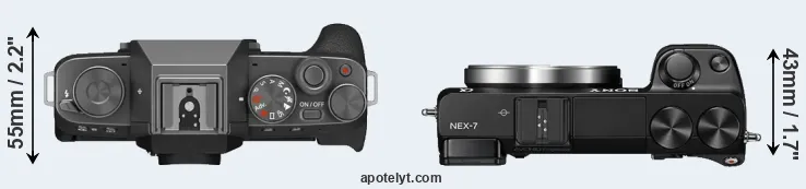 Compare X-T200 versus NEX-7 top