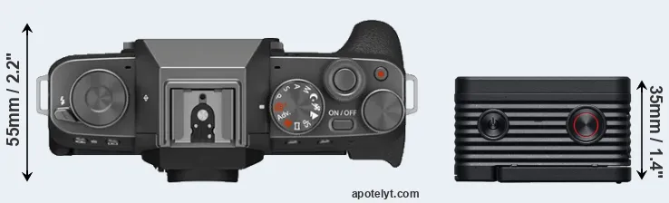 Compare X-T200 versus RX0 II top