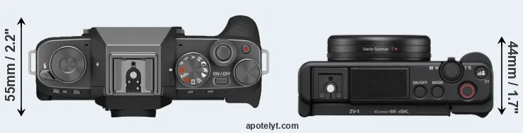 Compare X-T200 versus ZV-1 top