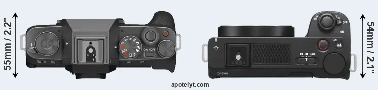 Compare X-T200 versus ZV-E10 II top