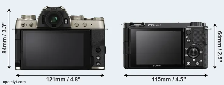 Comparison X-T200 or ZV-E10 rear