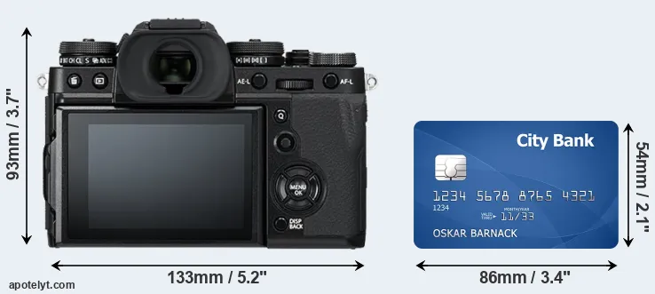 X-T3 and credit card rear side