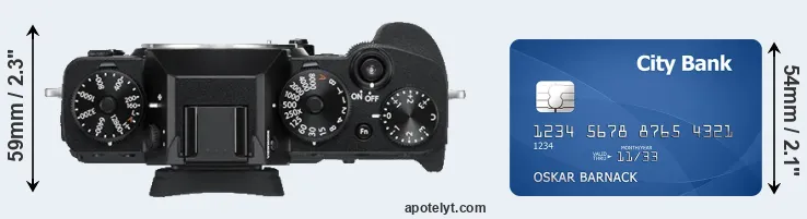X-T3 versus credit card top view