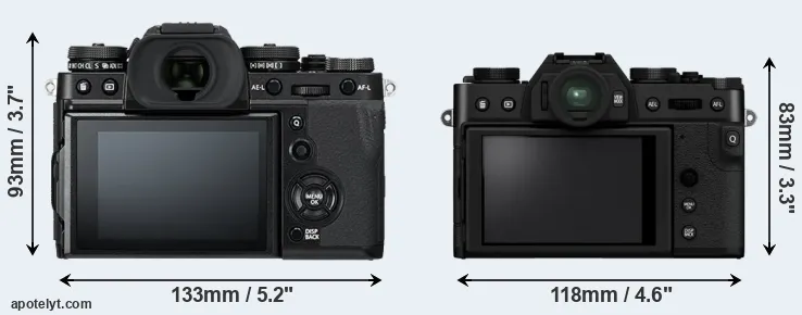 Comparison X-T3 or X-T30 II rear