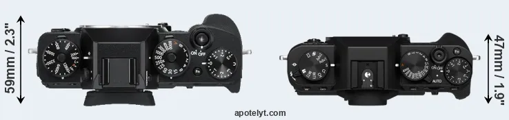 Compare X-T3 versus X-T30 II top