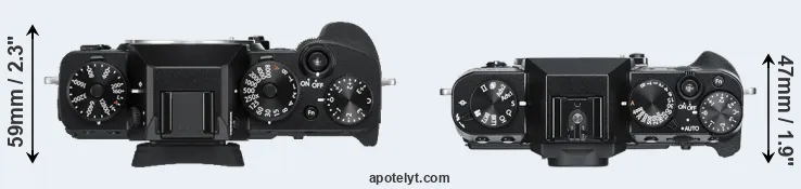 Compare X-T3 versus X-T30 top