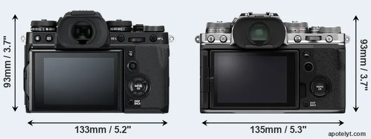 Comparison X-T3 or X-T4 rear