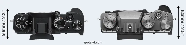 Compare X-T3 versus X-T4 top