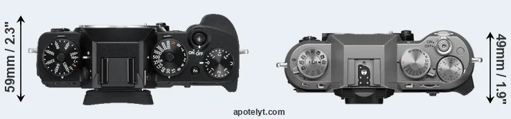 Compare X-T3 versus X-T50 top