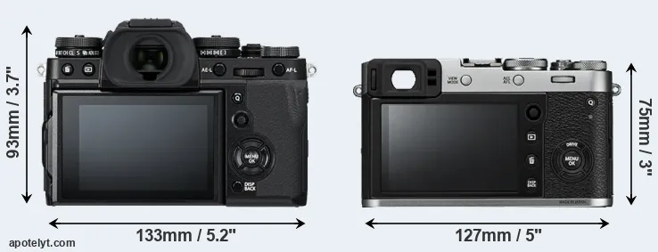 Comparison X-T3 or X100F rear
