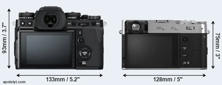 Comparison X-T3 or X100VI rear