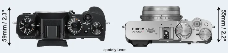 Compare X-T3 versus X100VI top