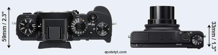 Compare X-T3 versus XQ2 top