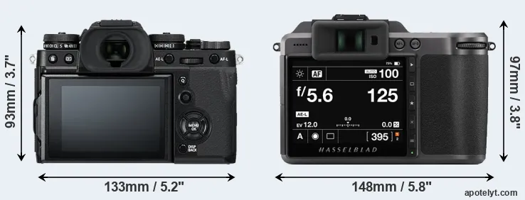 Comparison X-T3 or X1D II rear