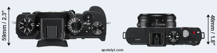 Compare X-T3 versus D-LUX 6 top