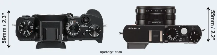 Compare X-T3 versus D-LUX Typ 109 top