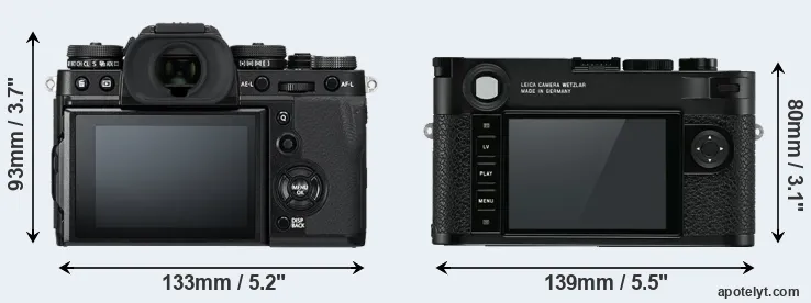 Comparison X-T3 or M10 rear