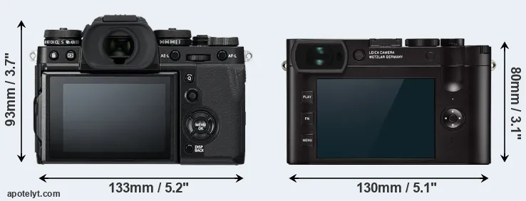 Comparison X-T3 or Q2 rear