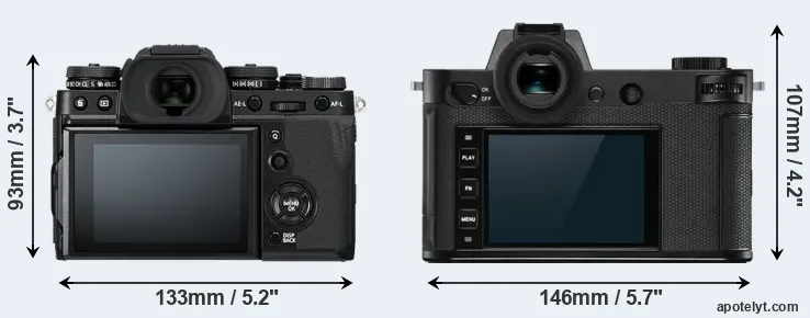 Comparison X-T3 or Leica SL2-S rear