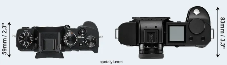 Compare X-T3 versus Leica SL2-S top