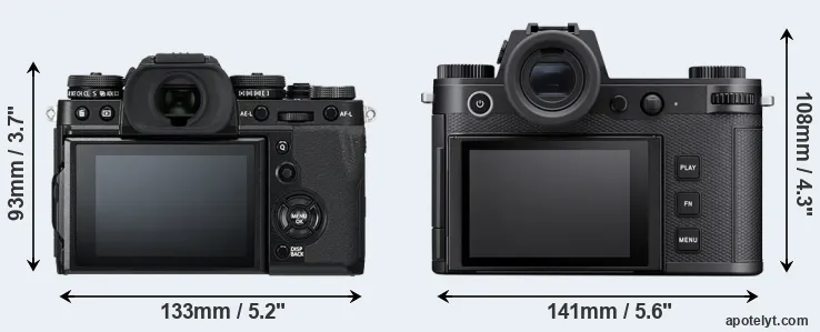 Comparison X-T3 or Leica SL3 rear