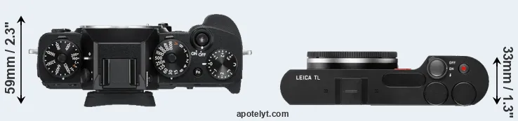 Compare X-T3 versus TL top