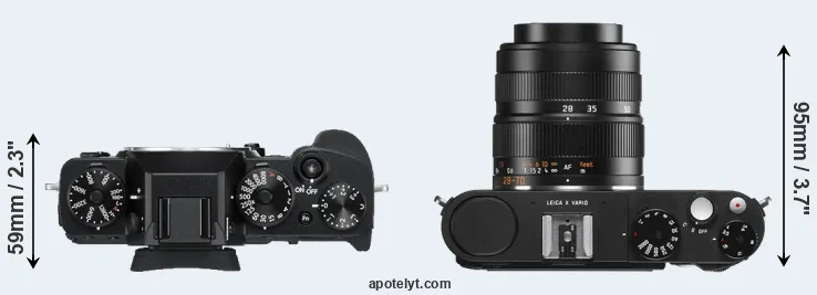 Compare X-T3 versus X Vario top