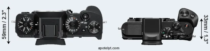 Compare X-T3 versus V3 top