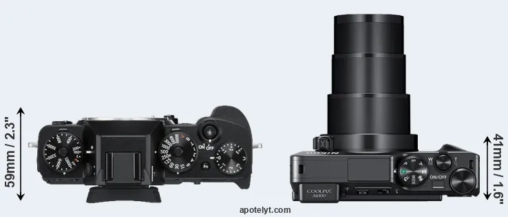 Compare X-T3 versus A1000 top