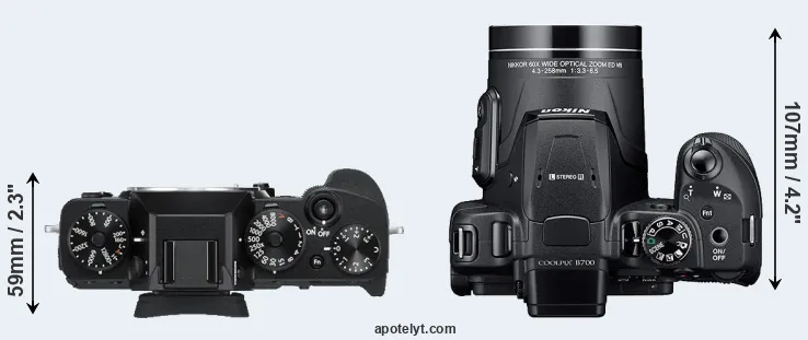 Compare X-T3 versus B700 top