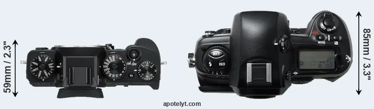 Compare X-T3 versus D1H top