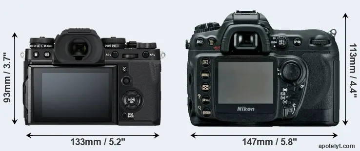 Comparison X-T3 or D200 rear