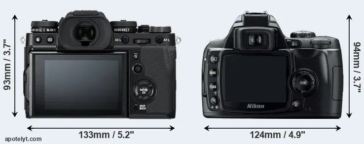 Comparison X-T3 or D40 rear