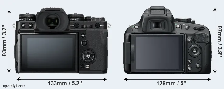 Comparison X-T3 or D5100 rear
