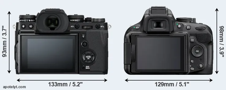 Comparison X-T3 or D5200 rear