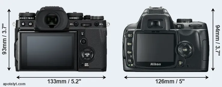 Comparison X-T3 or D60 rear