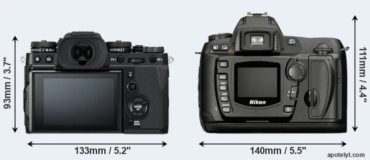 Comparison X-T3 or D70 rear