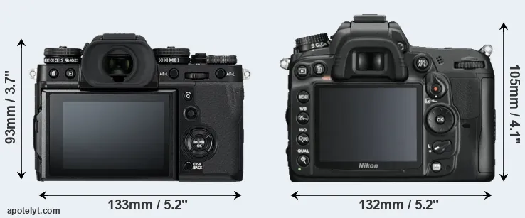 Comparison X-T3 or D7000 rear
