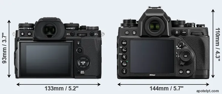 Comparison X-T3 or Df rear
