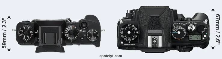 Compare X-T3 versus Df top