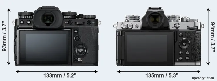 Comparison X-T3 or Z fc rear