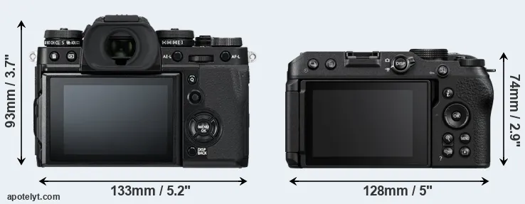 Comparison X-T3 or Z30 rear