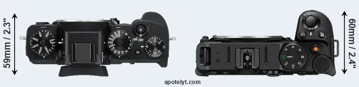 Compare X-T3 versus Z30 top