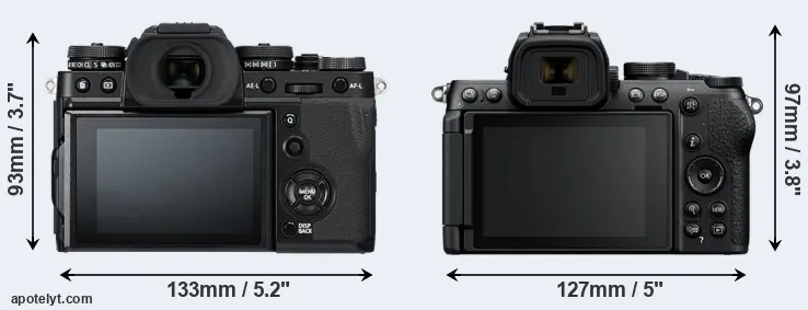Comparison X-T3 or Z50 II rear