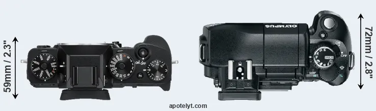 Compare X-T3 versus E-330 top