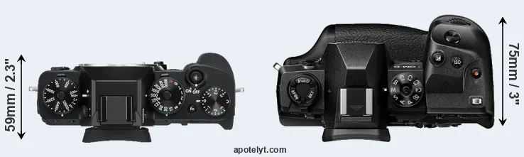 Compare X-T3 versus E-M1X top